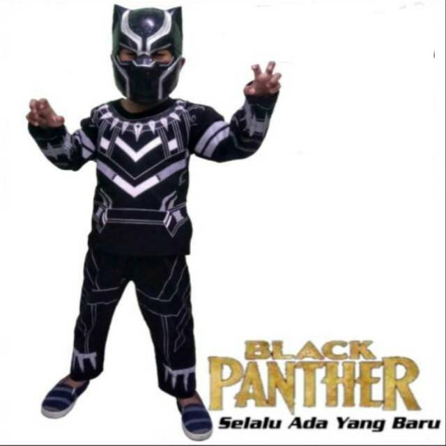 Kostum baju anak black panther baru gratis topeng untuk anak 2-10 tahun BISA COD