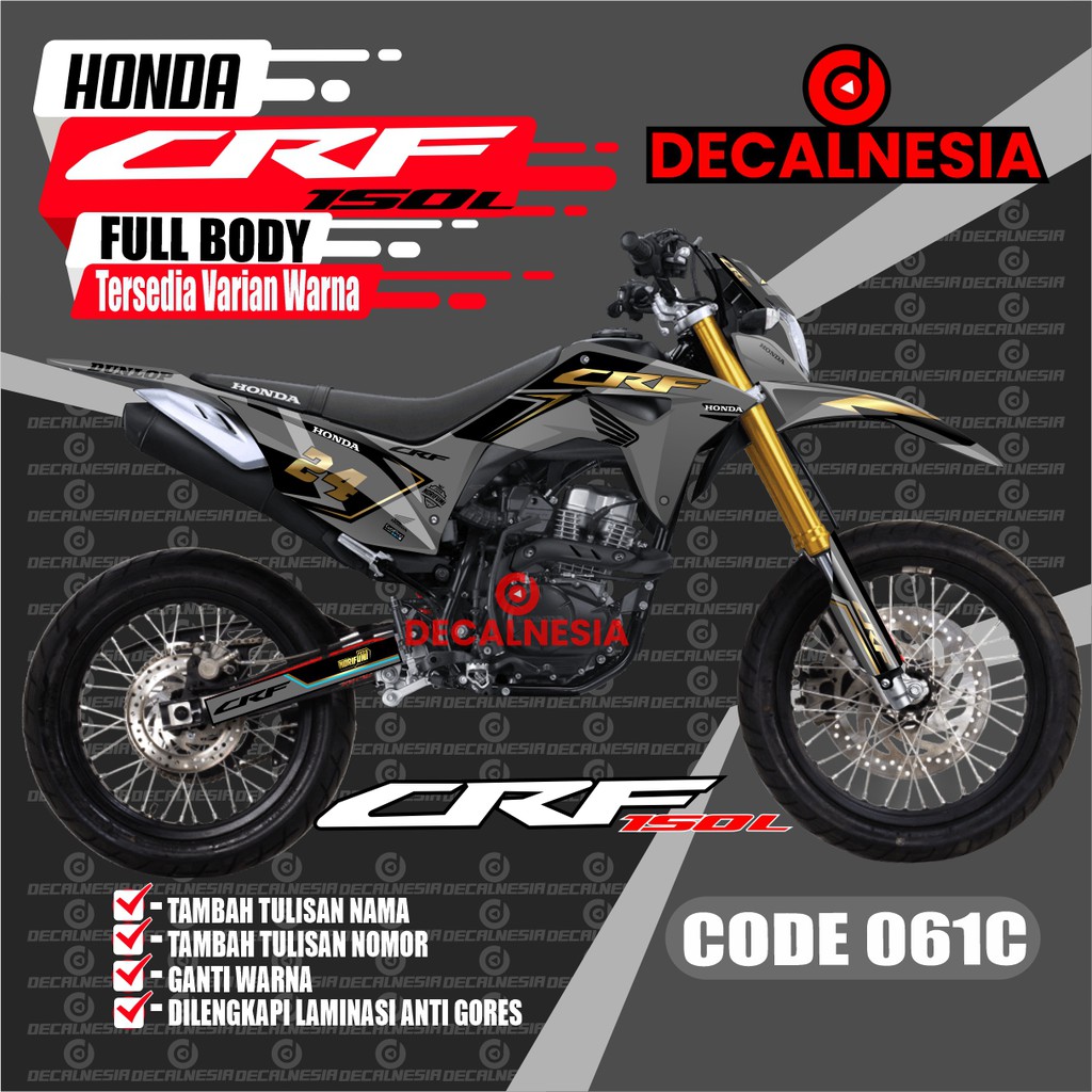 Jual Decal Stiker Full Body Motor Honda CRF 150 L Aksesoris Modifikasi Variasi Sticker CRF 150 Gold Indonesia Shopee Indonesia