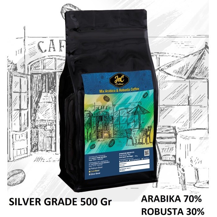 

kopi-biji- jnc house blend silver 70% biji kopi arabika 30 % robusta 500 gr - kopi sangrai -biji-