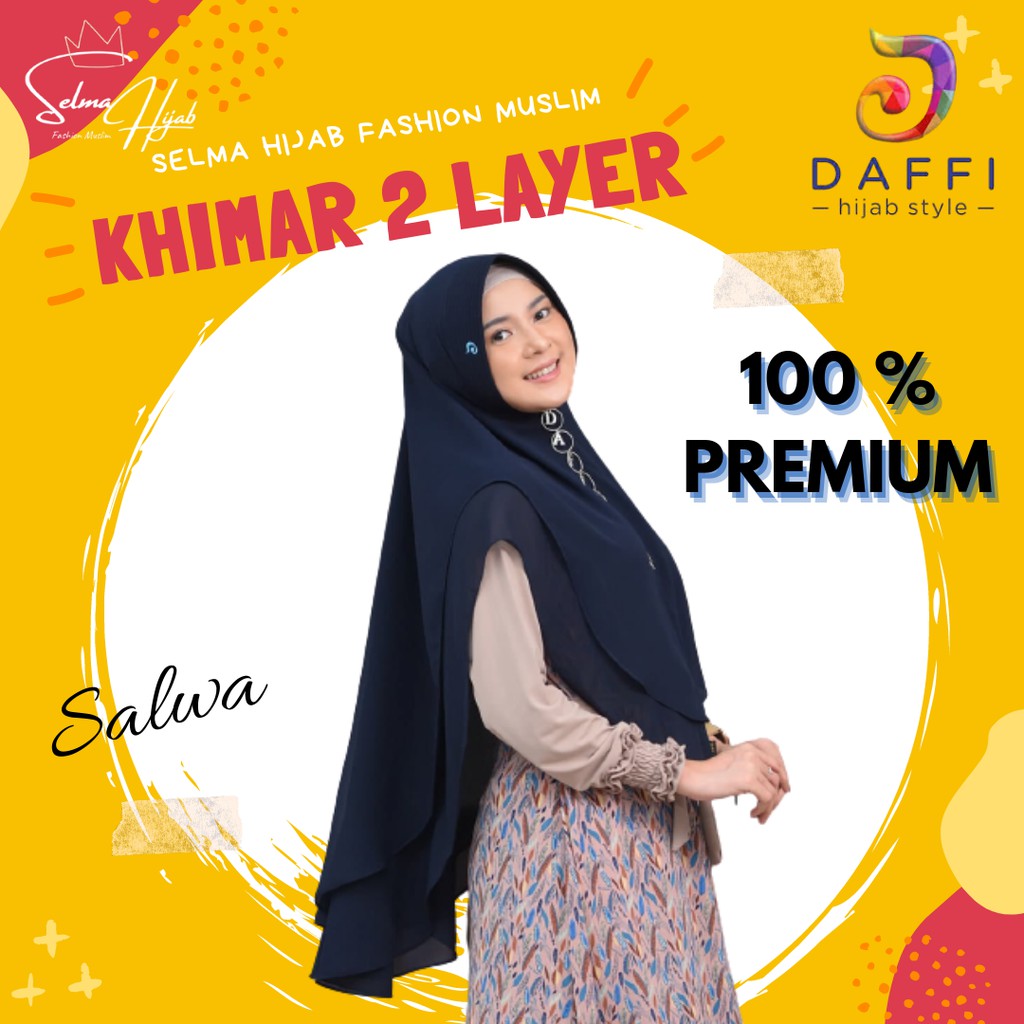 Daffi Hijab Jilbab Instan Simple Khimar Syari Adem Cantik Salwa Murah Bahan Cerruty Babydoll Premium