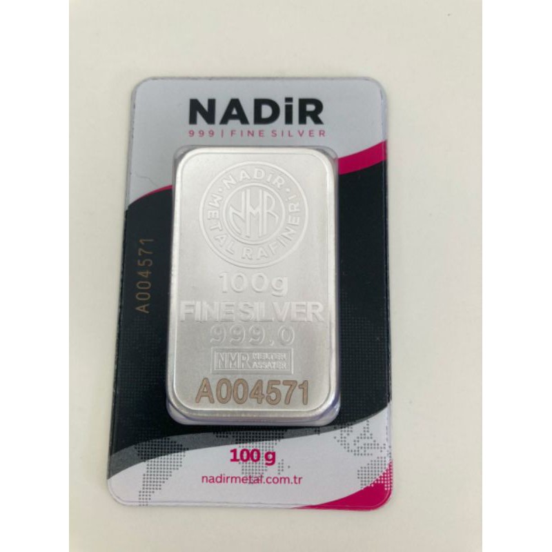 Perak Nadir - Silver Batangan Nadir Berat 100 gram