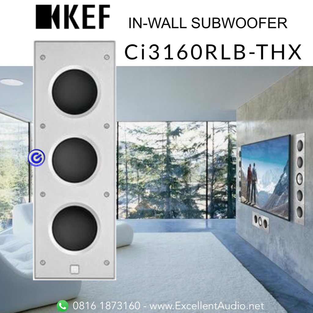 KEF Ci3160 RLB THX Inwall passive subwoofer (harga satuan)