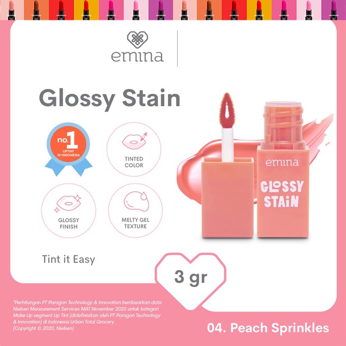 Emina Glossy Stain Lip Tint Bibir ✰ ascocobeauty ✰