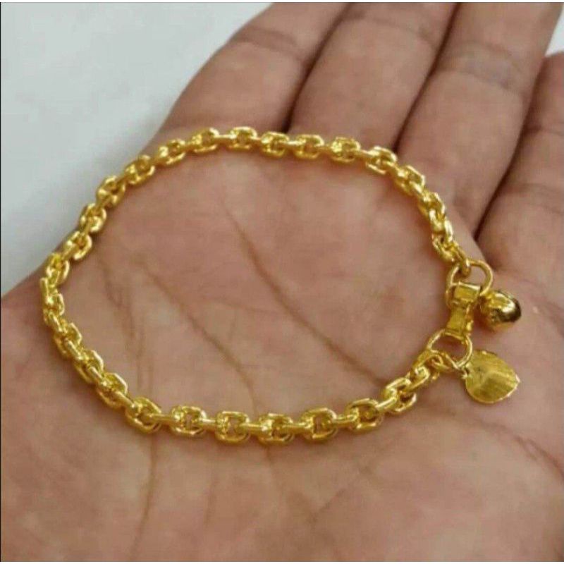 cod gelang tangan wanita titanium motip Nuri Medan berlapis emas 24k anti luntur