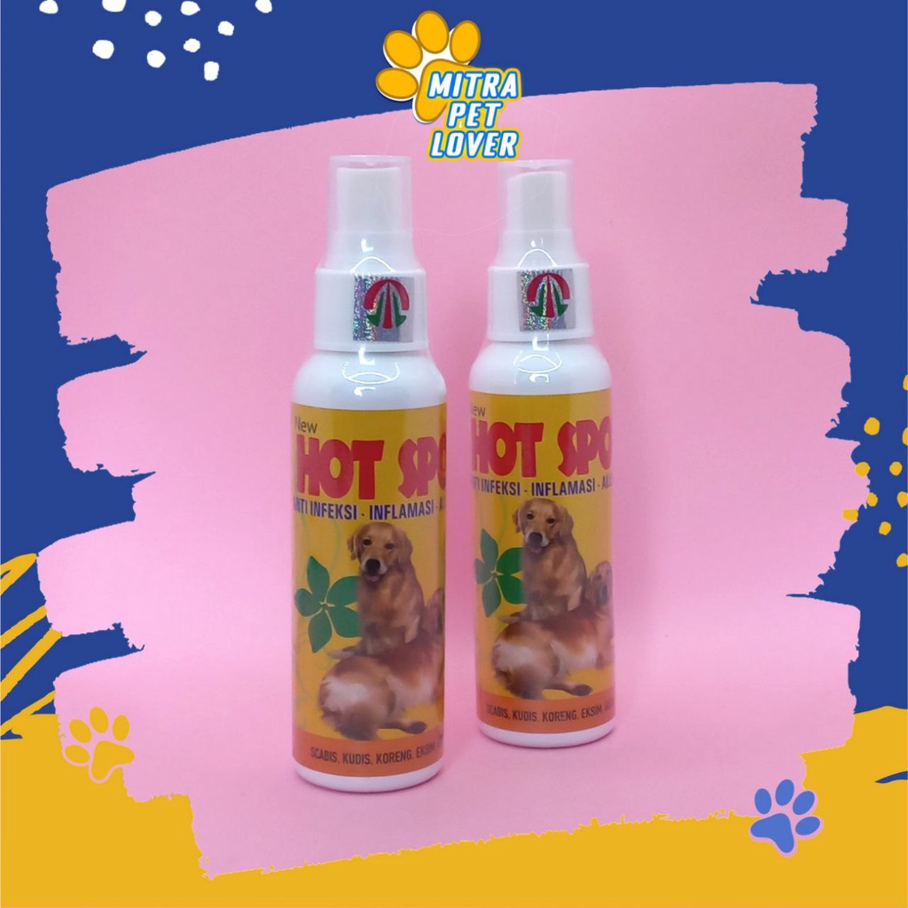 OBAT INFEKSI ANJING - HOT SPOT SPRAY 100 ML ORIGINAL - HOTSPOT ANTI INFLAMASI KUTU TUNGAU MENYEMBUHKAN ALERGI KULIT GATAL SKIN DOG AMAN SEHAT MURAH - PET ANIMAL HEALTHCARE AND VETERINARY TAMASINDO OBAT DAN VITAMIN HEWAN BINATANG PELIHARAAN MITRAPETLOVER