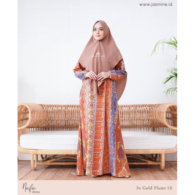 Nafa dress Gold Flame Ori by Jasmine/Gamis Ori Jasmine Lidia Hadiwinoto