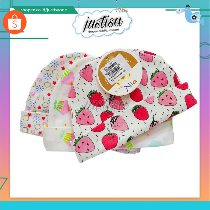 Promo !! NIA-TOPI BAYI 3IN1 TOPI BAYI MURAH