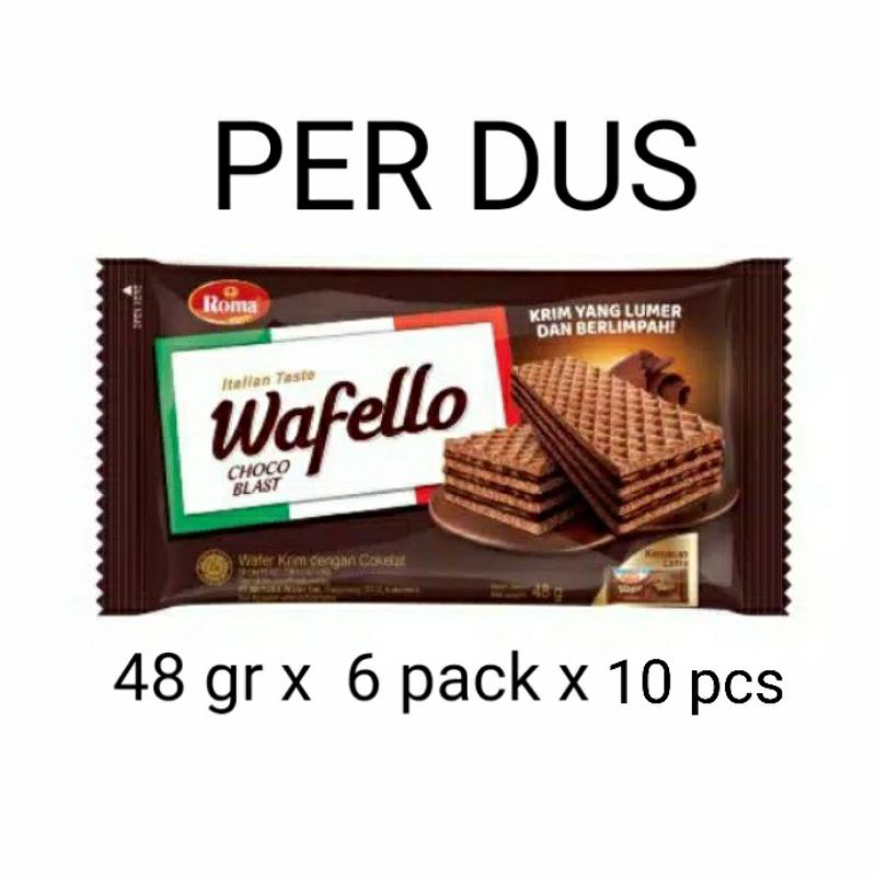 

Wafello Coklat 48 gr perdus 6 pack x 10 pcs