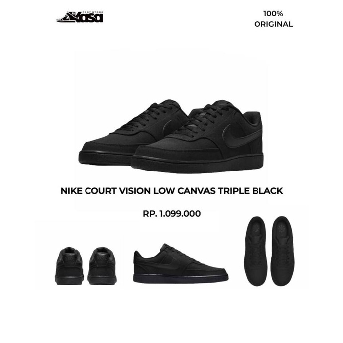 Nike Court Vision Low Canvas Triple Black