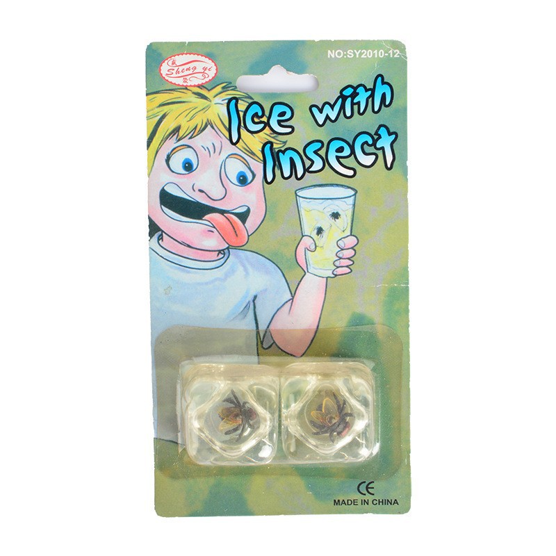 ICWI ice cube with insect mainan prank es batu serangga lalat toys