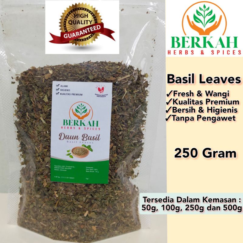 

Daun Basil Leaves Kering 250gr Kualitas Premium Terbaik Halal Tanpa Pengawet