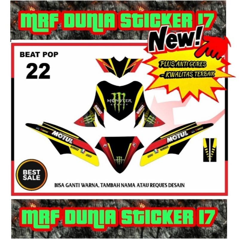 sticker dekal beat pop full body decal beat pop stiker  beat pop motor beat pop full body 22