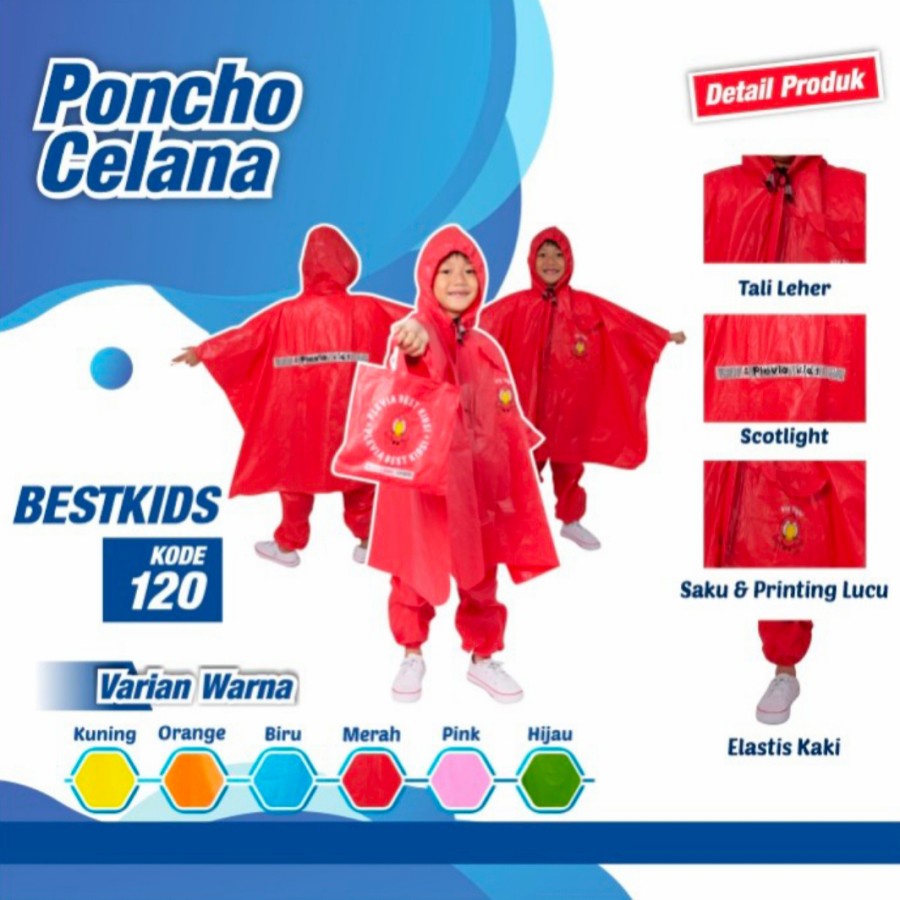 Jas Hujan Ponco Celana Anak Plevia 120 best kids