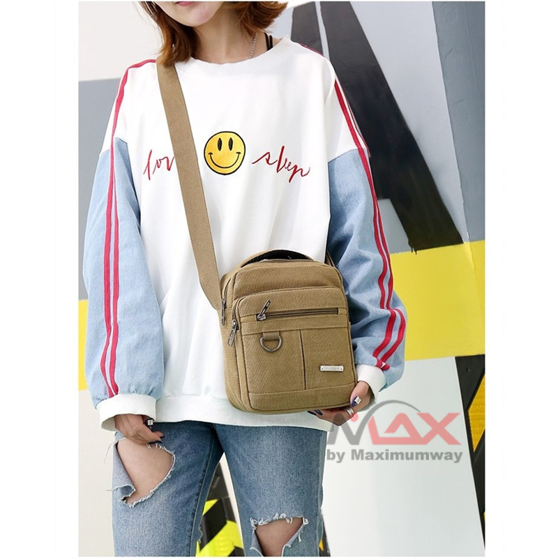 PUANTI Tas Selempang Import Pria &amp; Wanita bahan kanvas santai casual Shoulder Bag Canvas tas jalan jalan cewek &amp; cowok model korea Canvas Shoulder Bag Men's New Korean Style Canvas Messenger Bag Outdoor Leisure Travel Portable Single-Shoulder Bag