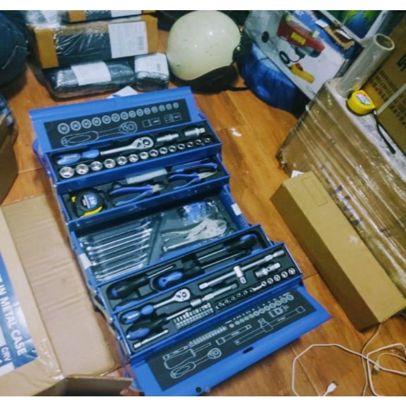 kunci sock tool kit 91 pcs / tool box 3 susun isi 91 pcs merk SANDS
