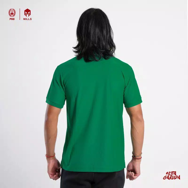 JERSEY TIMNAS GARUDA INDONESIA 2020 MILLS 17001GR POLO SHIRT TIMNAS INDONESIA ORIGINAL GREEN