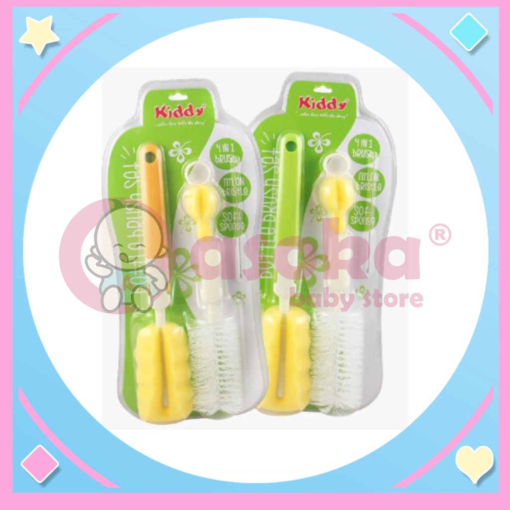 Kiddy Bottle Brush Set Sikat Botol Set 4 in 1 Set ASOKA