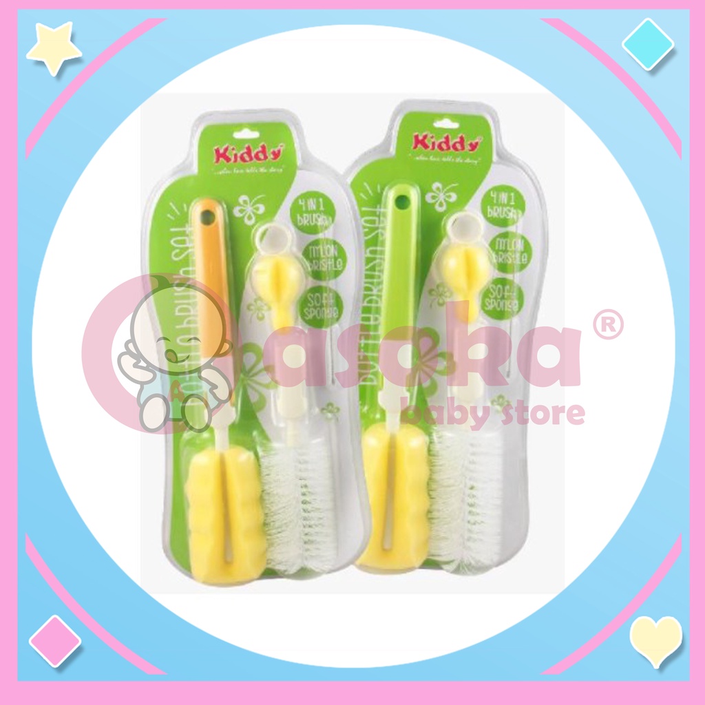 Kiddy Bottle Brush Set Sikat Botol Set 4 in 1 Set ASOKA