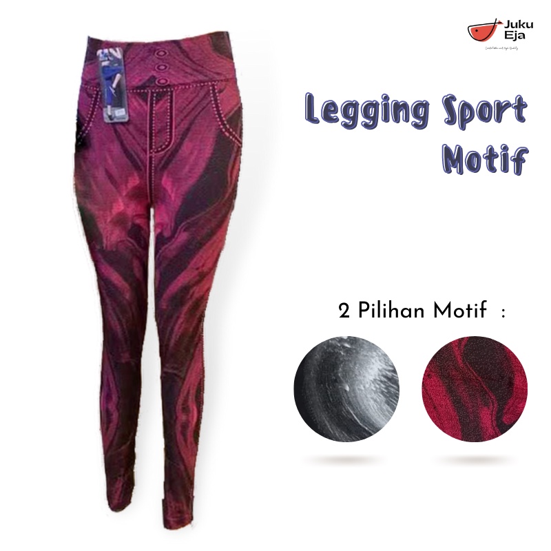 Jinbei Legging Sport Panjang Motif 711 / 709 Bahan Rajut Seamless - Celana Olahraga