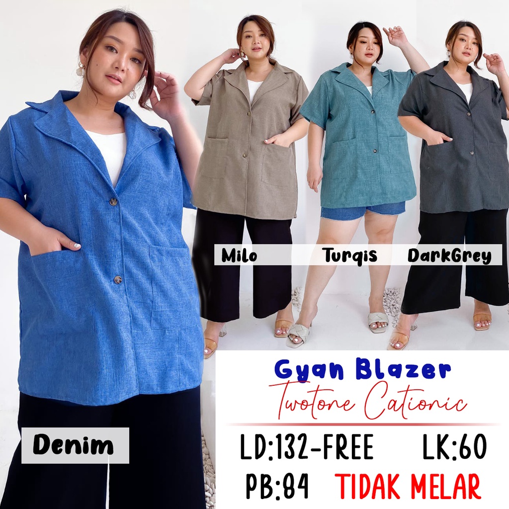 GYAN BLAZER WANITA BIGSIZE BIG SIZE JUMBO BESAR MURAH