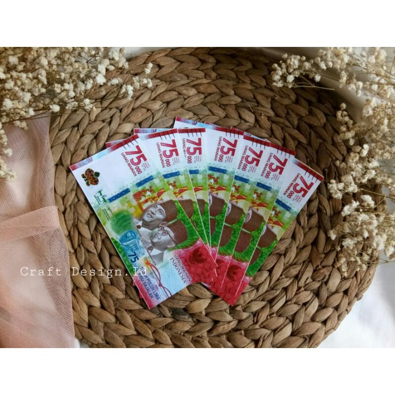 Uang Mainan Mahar Perlembar Nominal 75 Ribu