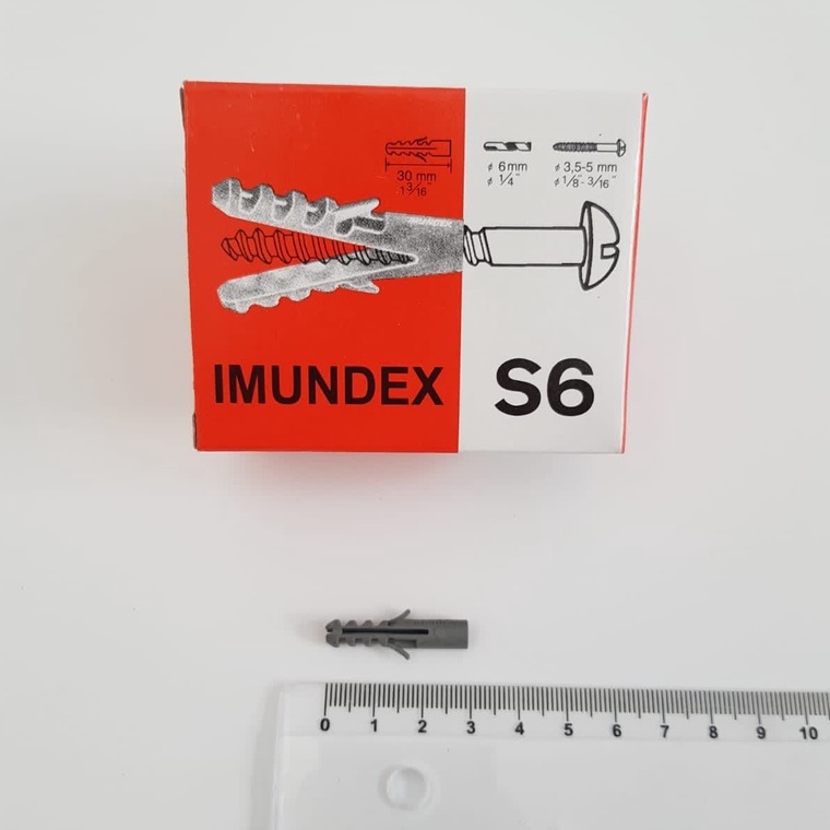 Fisher IMUNDEX S6 Isi 100pcs Fiser Viser Piser Visher Tanam Lubang Dinding 6mm 6 mm ASLI