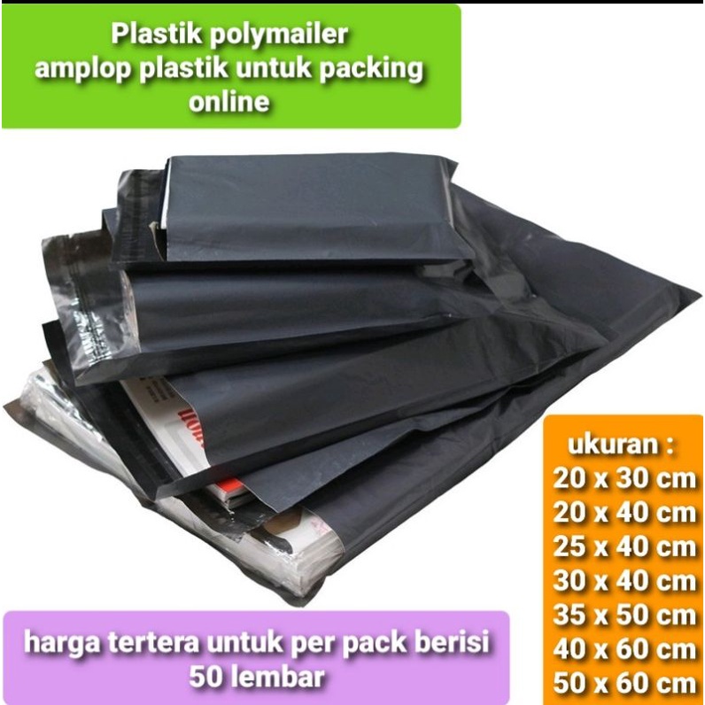 Plastik POLYMAILER premium warna pink, putih dan hitam / amplop plastik untuk packing paket online