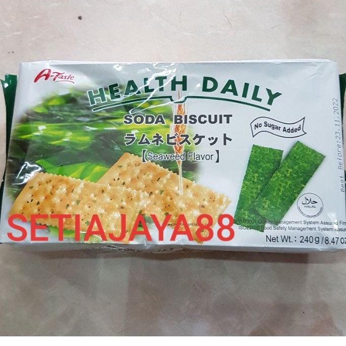 

A TASTE HEALTH DAILY SODA BISCUIT SEAWEED 240 GRAM/BISKUIT SODA