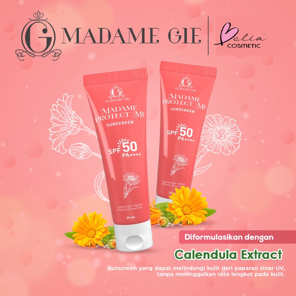 ❤ BELIA ❤ MADAME GIE Protect Me SPF 30 w Aloe Vera 60mL | Protect Me Let's Glow Tinted SPF 50 PA ++++ 10ml | Sunscreen sunblock tabir surya sun block