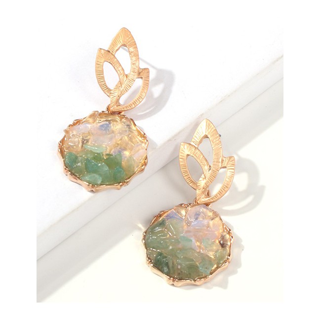LRC Anting Fashion Alloy Resin Round Earrings D16737