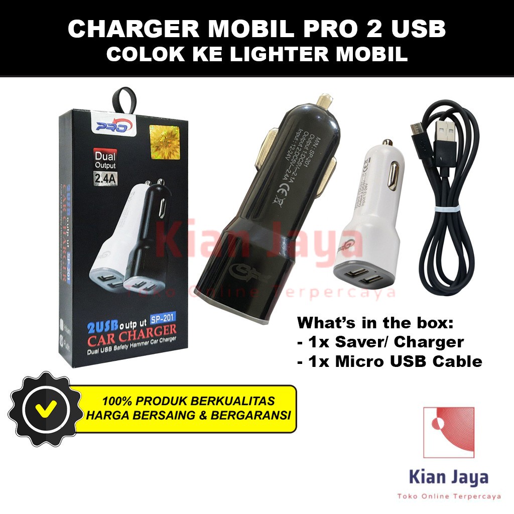 Charger Mobil Saver Pro SP-201 Premium Car Carger Casan Micro USB