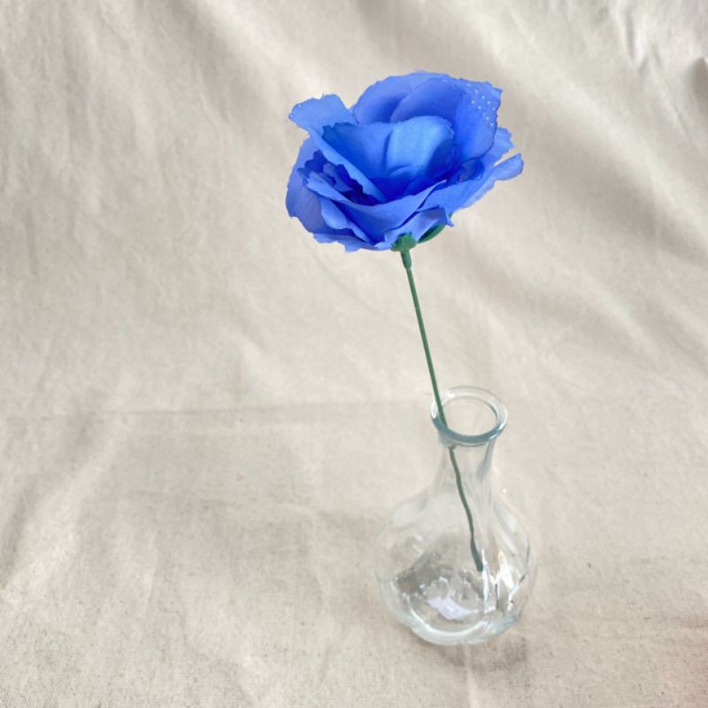 Bunga Artificial Rose FL X1 Bunga Artificial / Bunga Plastik / Bunga Dekorasi / Pernikahan-Biru elektrik
