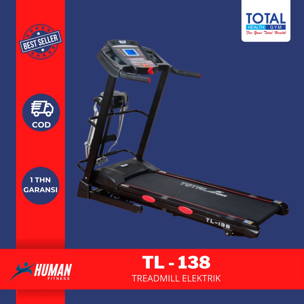 Treadmill - Treadmill Elektrik 3 Fungsi Auto Incline TL 138 - tredmill - treatmill alat olahraga - t