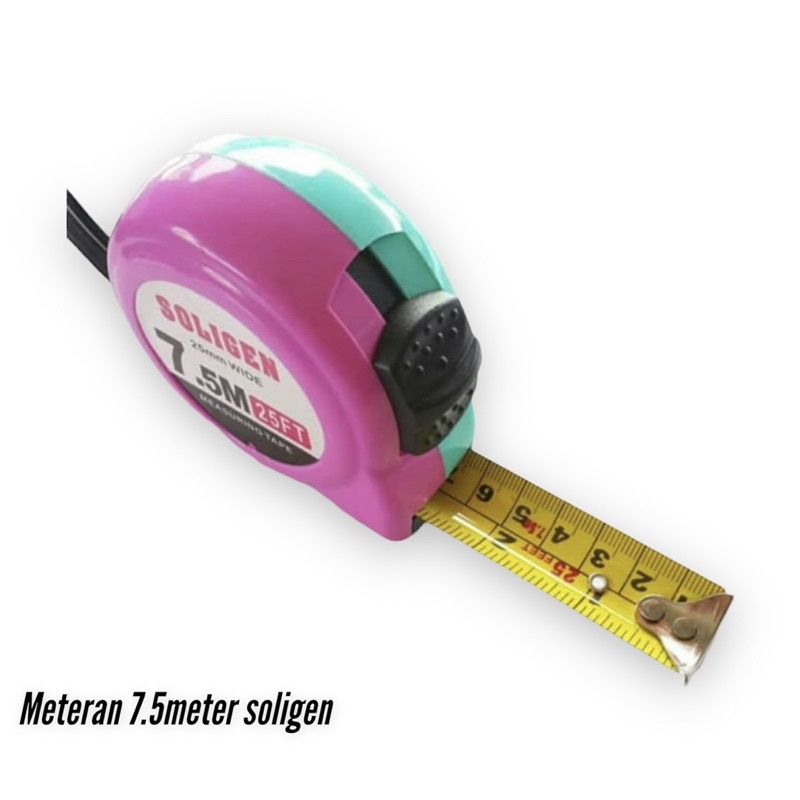 Meteran 7.5meter Soligen body plastik