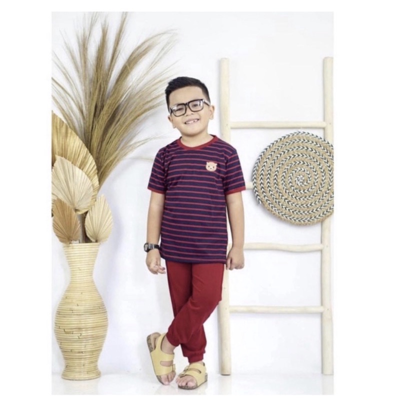 kaos anak baju dan celana anak kiano salur anak 1-5 tahun grosir