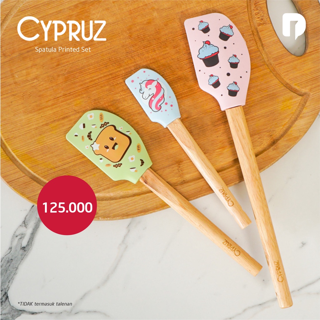[BISA COD] Cypruz Spatula Printed Spatula Set Unik Mini Dusdusan
