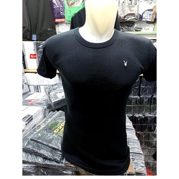 Playboy Kaos Dalam Pria Oblong Body Fit Hitam