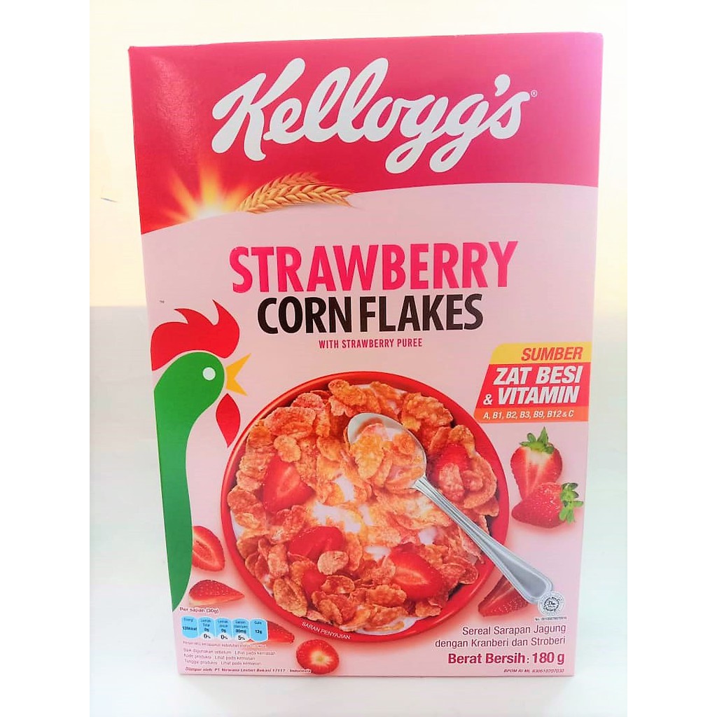 

KELLOGG'S STRAWBERRY CORN FLAKES / SEREAL JAGUNG DENGAN KRANBERI DAN STROBERI 180 GR