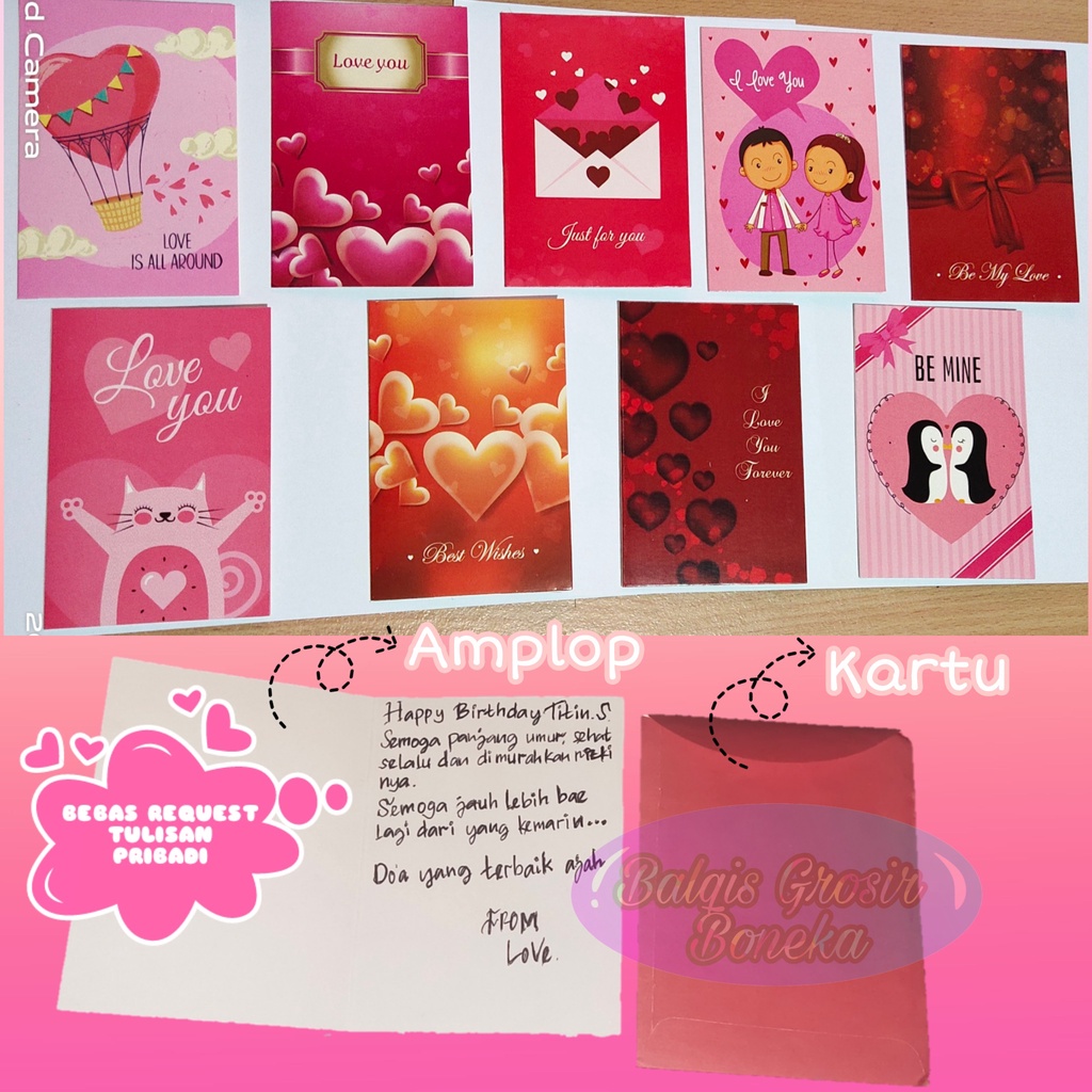 

TAMBAHAN BUNGKUS KADO + KARTU UCAPAN + AMPLOP BESAR [7CM X 10CM] FREE REQUST TULISAN PRIBADI