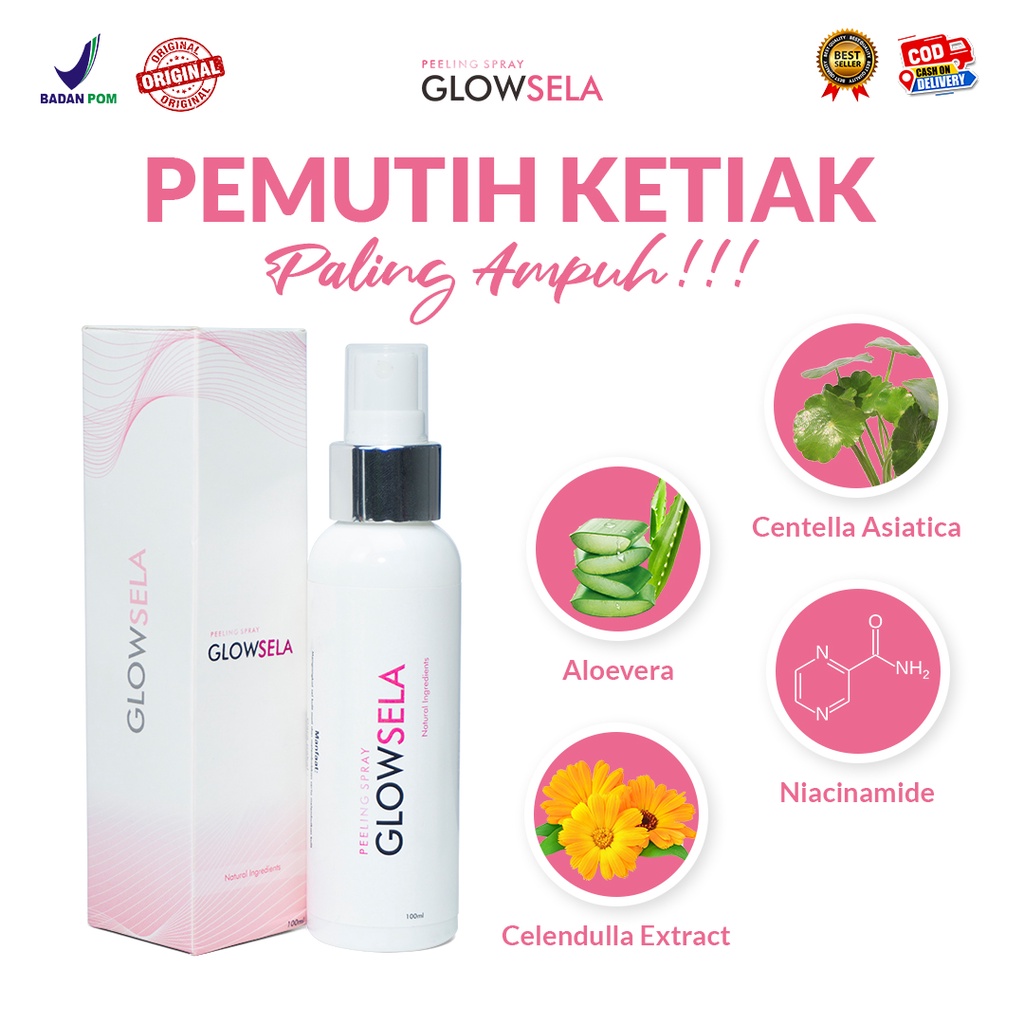 Pemutih Pencerah Kulit Bokong Selangkangan Ketiak Leher  GLOWSELA SPRAY