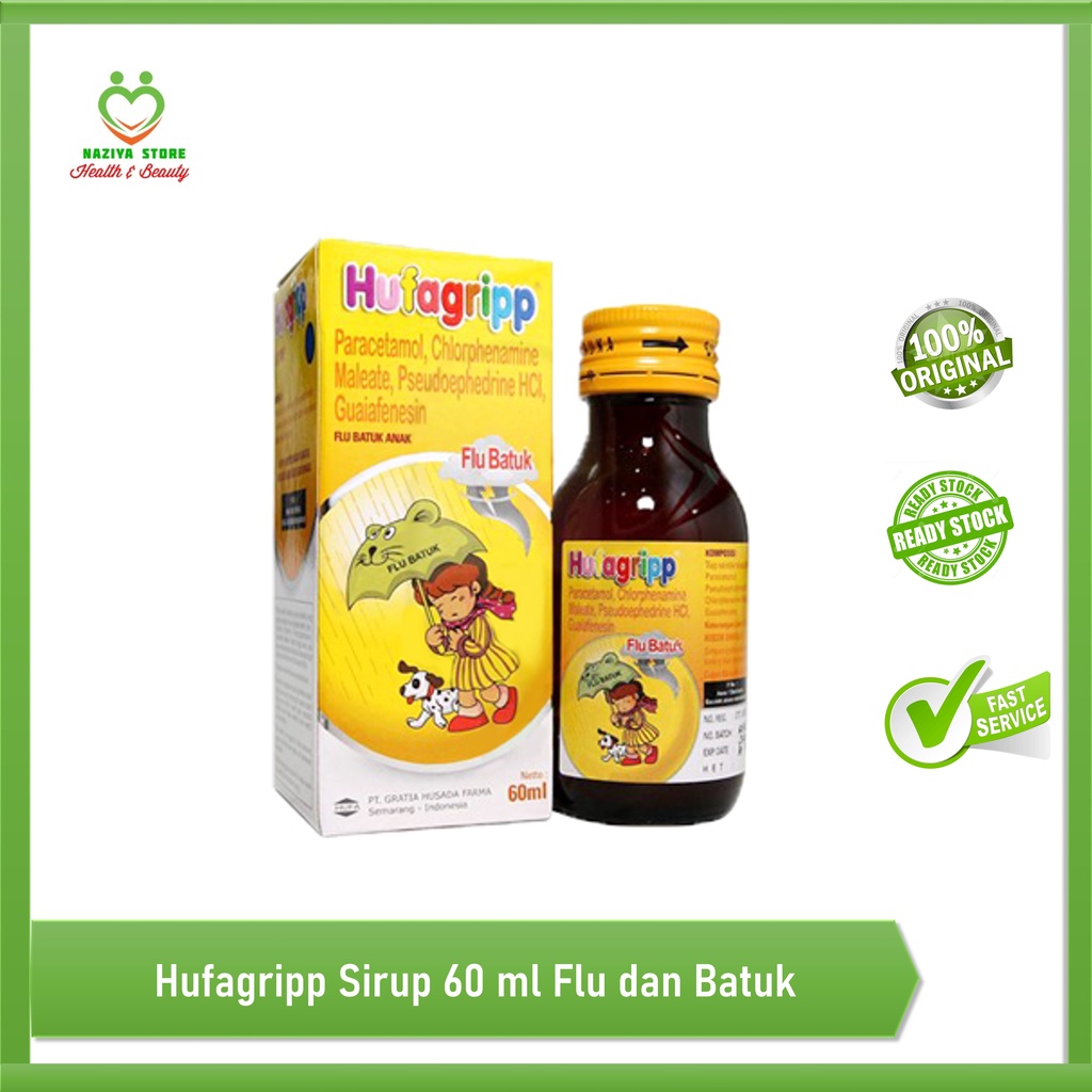 HUFAGRIPP Kuning Hufagrip Flu Batuk 60 ml Obat Flu dan Batuk Anak