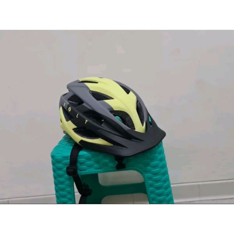 Helm Polygon Bolt Size M Warna Matt Yellow Grey . Helmet Sepeda Mtb Roadbike Lipat dll