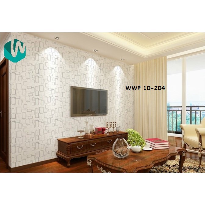 WALLPAPER STICKER WWP 10-204 / KOTAK ABSTRAK SILVER