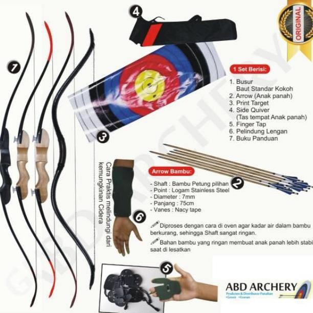 TERBARU Full Set Paket Panahan Dewasa Pemula Busur Anak Panah Target
