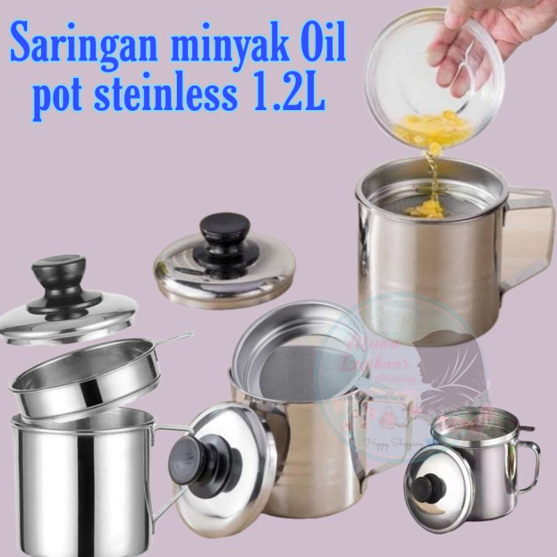 Jual Oil Pot Gelas Saringan Minyak Tutup 12l Shopee Indonesia 6553