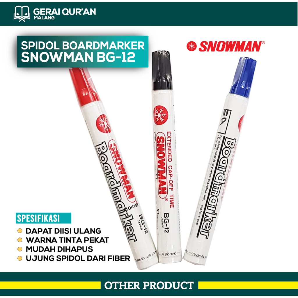 

[ECER] Spidol SNOWMAN Boardmarker White board BG-12