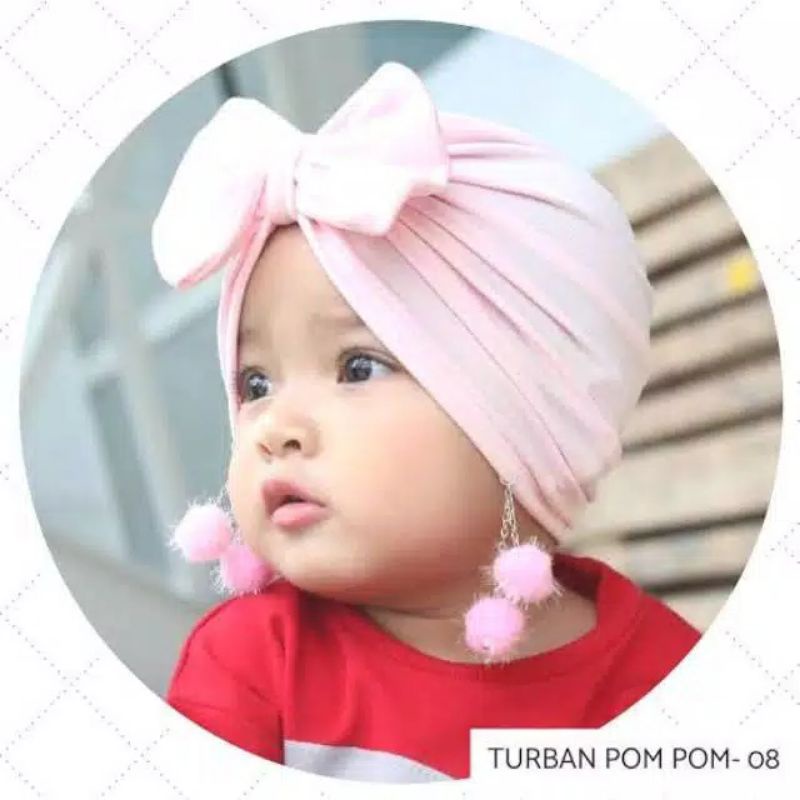 (COD) Kerudung Turban Bayi | Kerudung bayi | Turban Anak anting | Turban Pita Lucu Usia 0-2 tahun-1