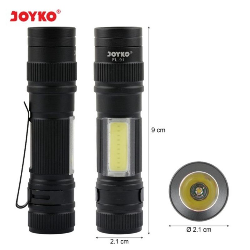 Senter LED Joyko FL-91 / Flashlight Senter Terang Ori Joyko LED FL91