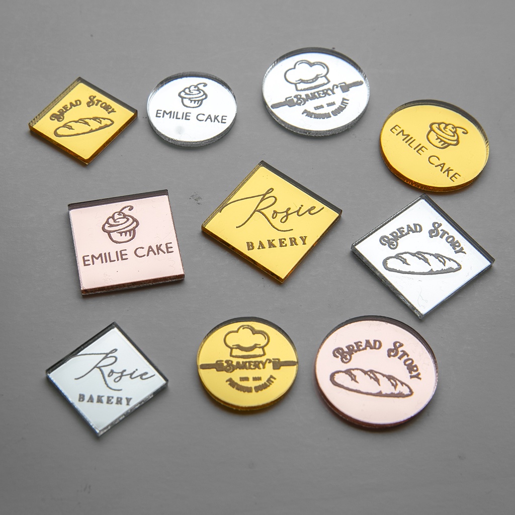 

Custom hiasan logo tag / label / hangtag / cake / hampers / pastry / kado