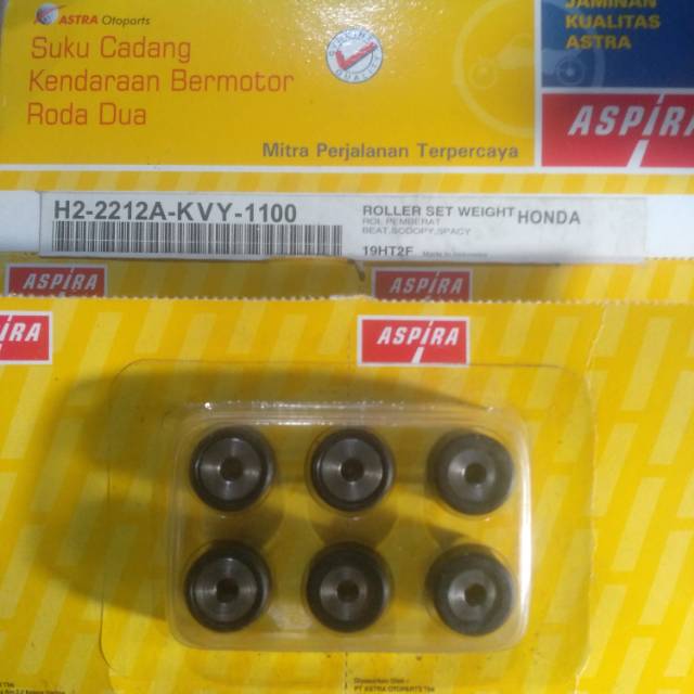 Roler set beat carbu isi 6 pcs merk Aspira by PT.astra otoparts